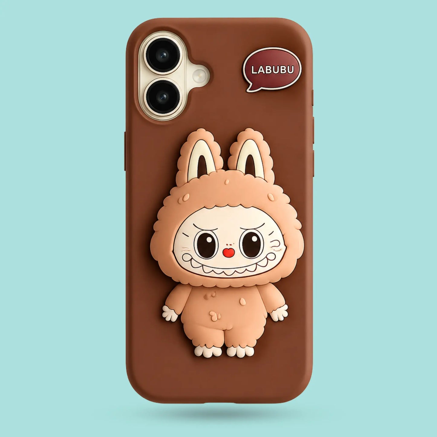 iPhone 16 - 3D Labubu Cartoon Brown