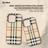High-Grade Electroplated Luxury Leather Designer iPhone Case