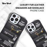 Luxury Fur Leather Sneakers Air Shoelace Phone Case