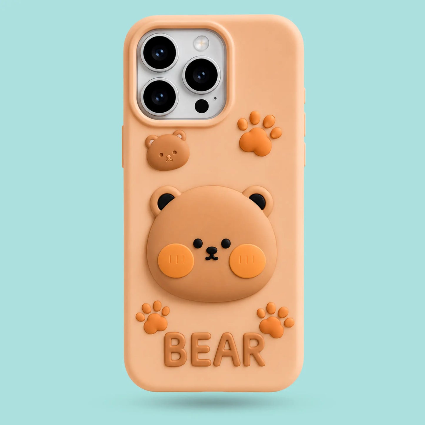 iPhone 12 Pro Max - Cute 3D Bear Soft Silicone