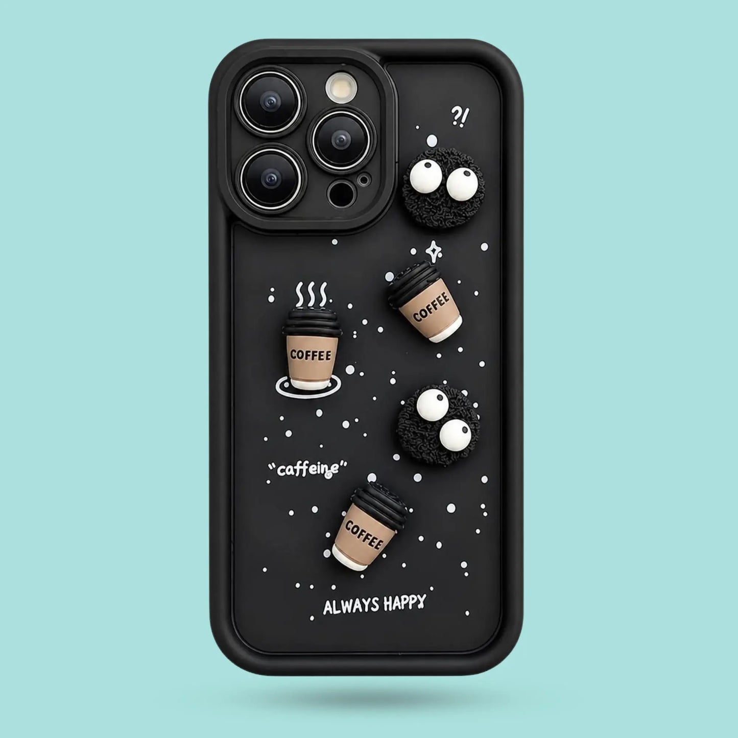 iPhone 16 Pro - 3D miniature coffee cups, cute cartoon