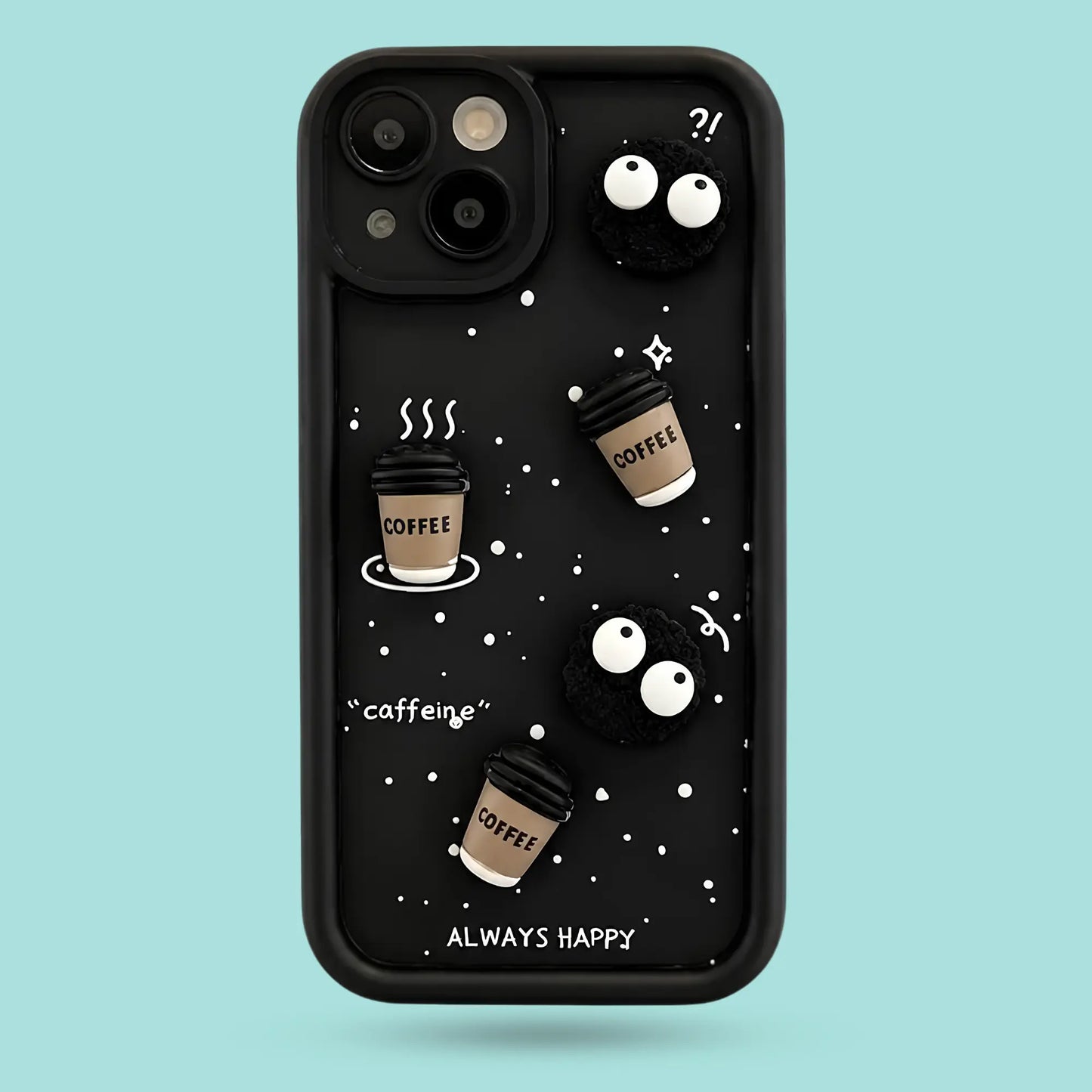 iPhone 13 - 3D miniature coffee cups, cute cartoon