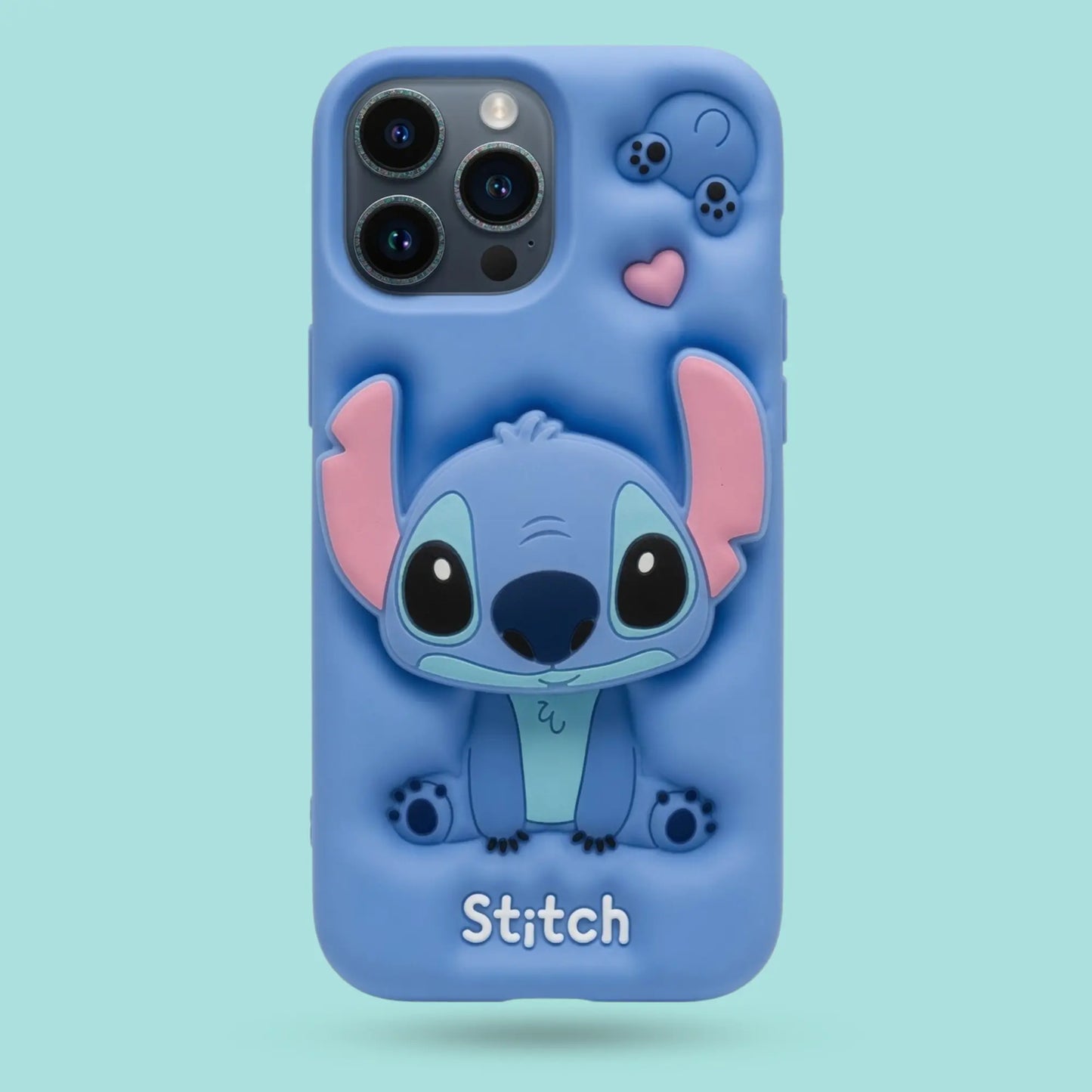 iPhone 12 Pro Max - Cute Stitch 3D Cartoon Soft Silicone Case