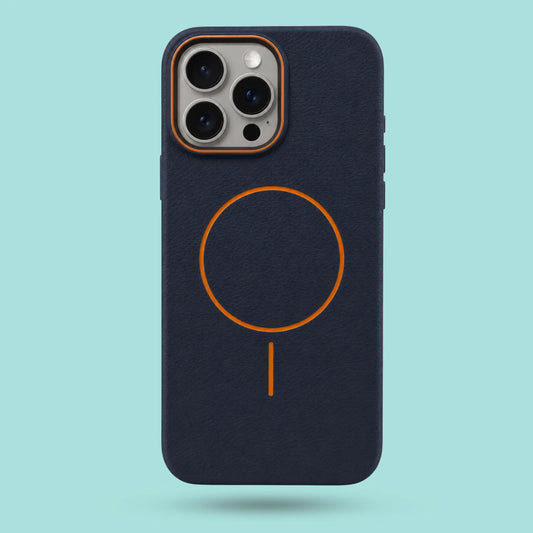 iPhone 15 Pro - Midnight Navy Premium Textured Faux Leather
