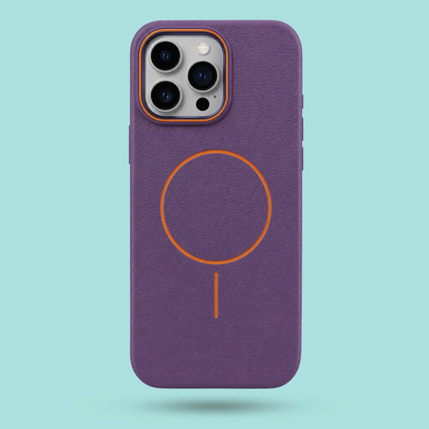 iPhone 16 Pro - Deep Purple Premium Textured Faux Leather