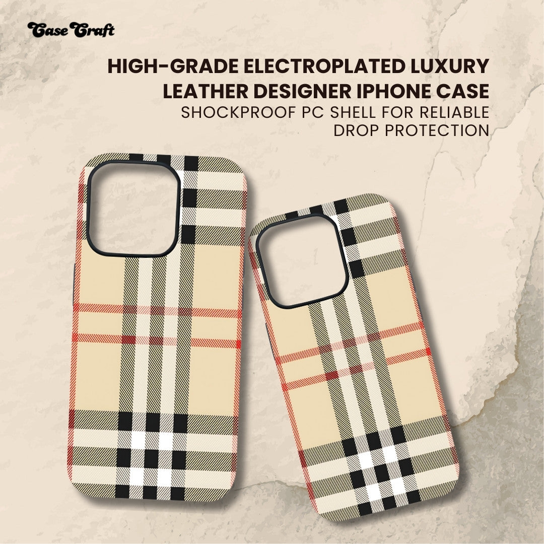 High-Grade Electroplated Luxury Leather Designer iPhone Case