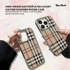 High-Grade Electroplated Luxury Leather Designer iPhone Case