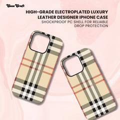 High-Grade Electroplated Luxury Leather Designer iPhone Case
