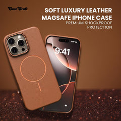 Soft Luxury Leather MagSafe iPhone Case – Premium Shockproof Protection