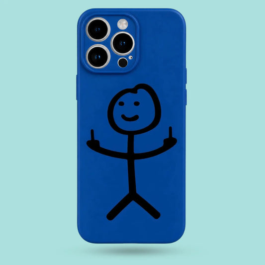 iPhone 14 Pro - Funny Blue Stick Figure
