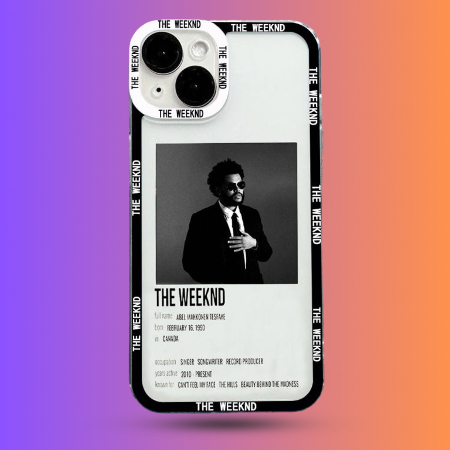 iPhone 15 The Weeknd case B&W
